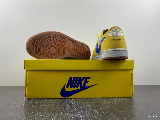 Rep TBkick DZ4137-700 Canary Low Air Jordan Scott x 1 OG Travis 0716